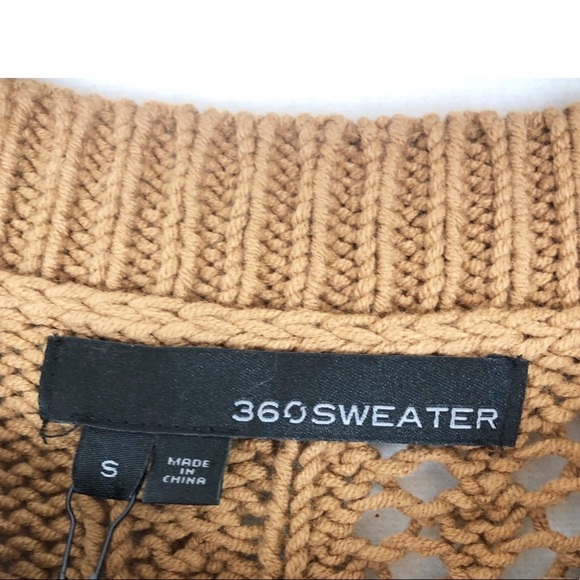 New with Tags 360 Cashmere Women’s Carmel Tenley Cable Knit Neutral Soft Sweater - Picture 15 of 16